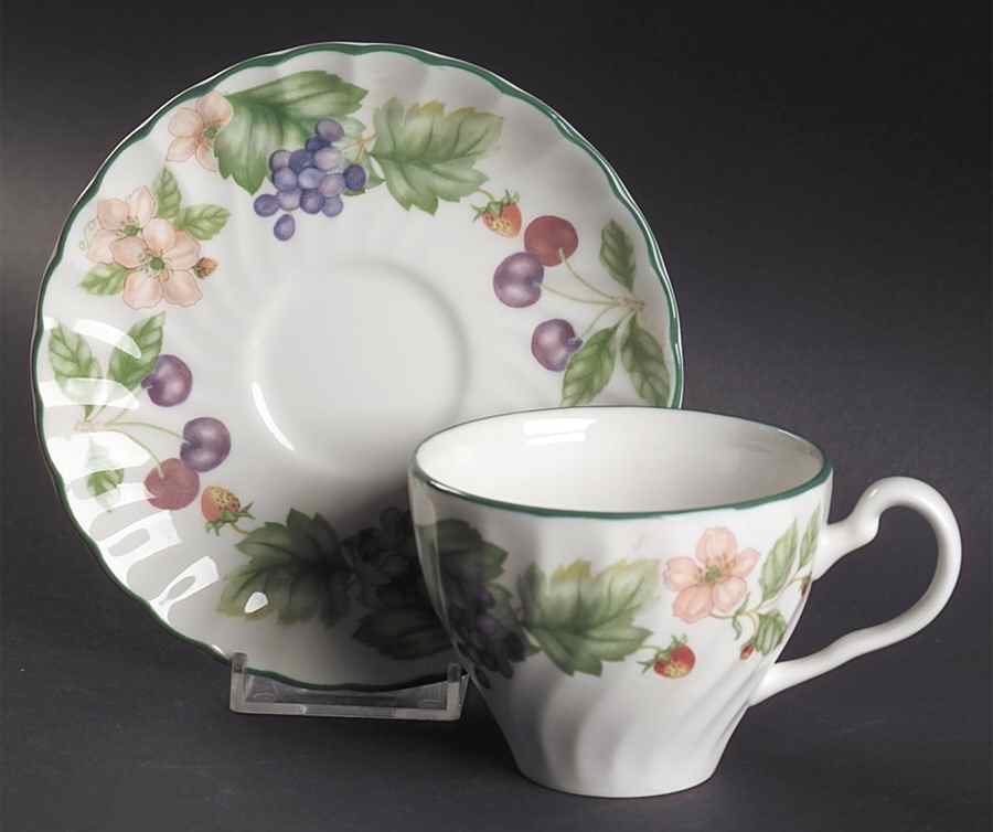 Cherry Blossom Flat Cup & Saucer Set by Johnson Brothers-1