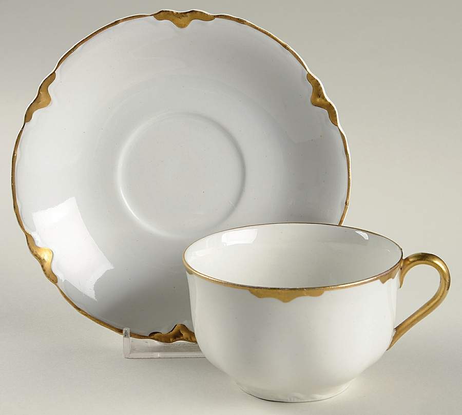 Chantilly Gold Flat Cup & Saucer Set by Johnson Brothers-1