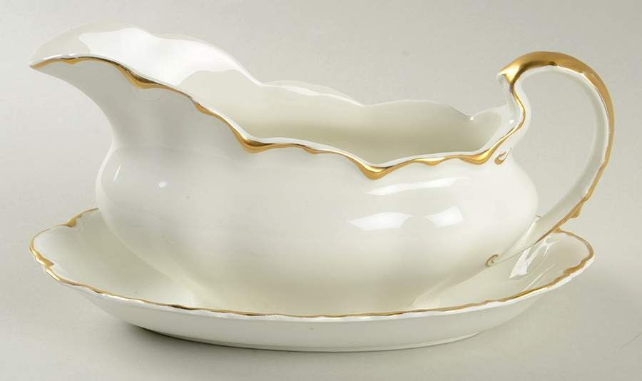 Chantilly Gold Gravy Boat & Underplate by Johnson Brothers-1