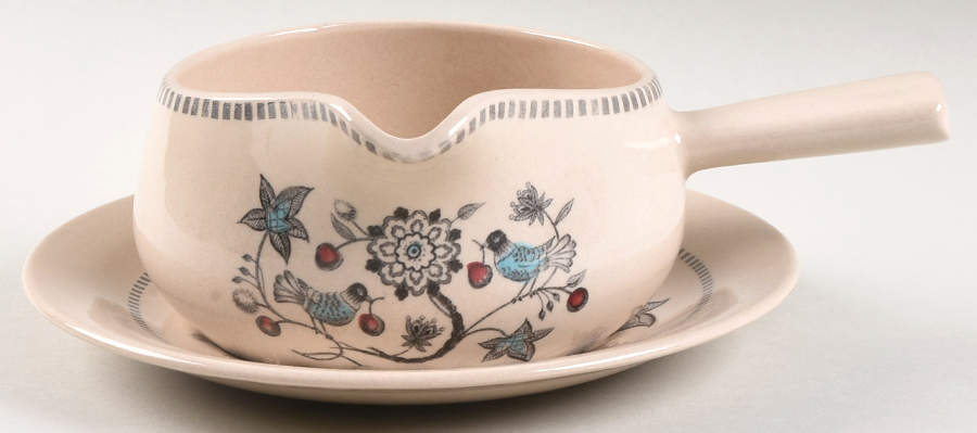 Cherry Thieves Gravy Boat & Underplate by Johnson Brothers-1