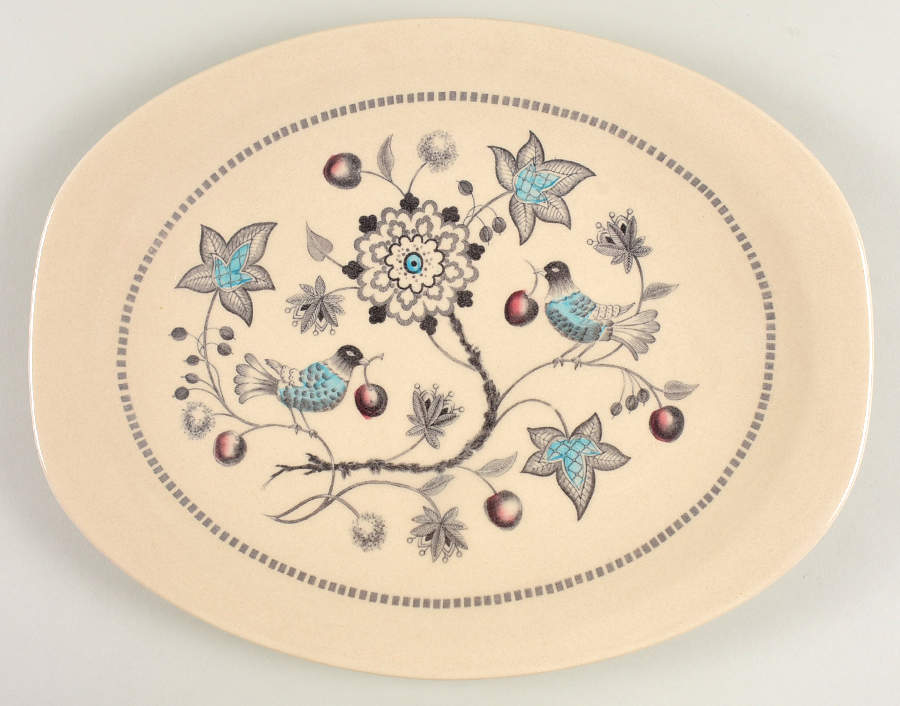 Cherry Thieves 14" Oval Serving Platter by Johnson Brothers-1