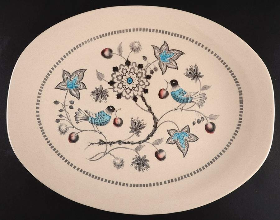 Cherry Thieves 12" Oval Serving Platter by Johnson Brothers-1