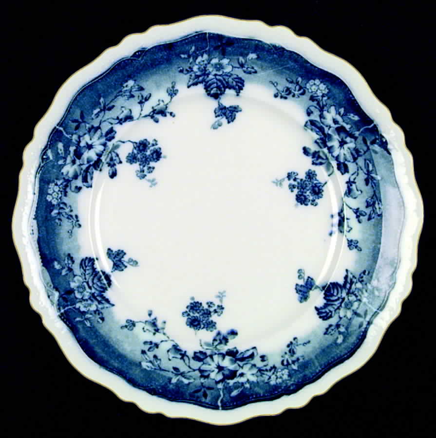 Clayton (Flow Blue, Gold Trim) Dinner Plate by Johnson Brothers-1