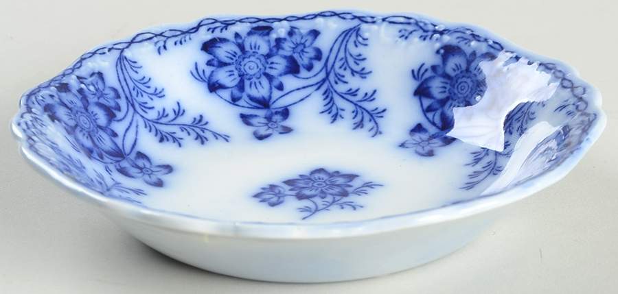 Claremont Flow Blue (Embossed) Fruit/Dessert (Sauce) Bowl by Johnson Brothers-1