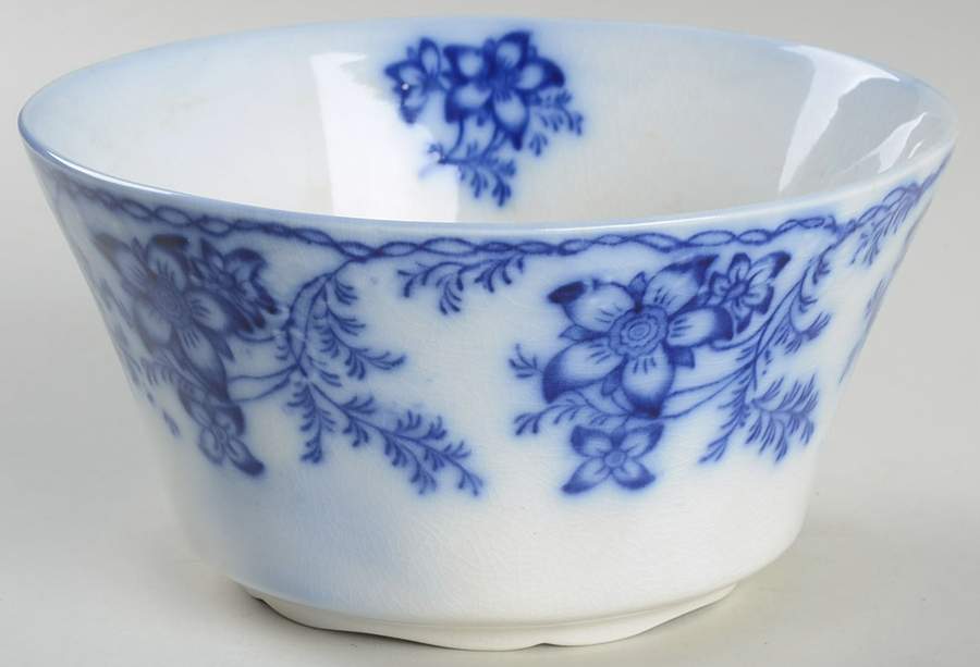 Claremont Flow Blue (Embossed) Cranberry Bowl by Johnson Brothers-1
