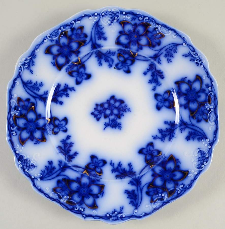 Claremont Flow Blue (Embossed) Luncheon Plate by Johnson Brothers-1