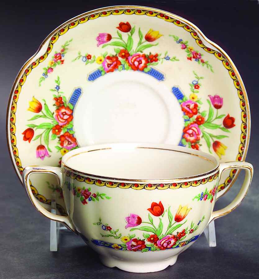 The Claridge Flat Bouillon Cup & Saucer by Johnson Brothers-1