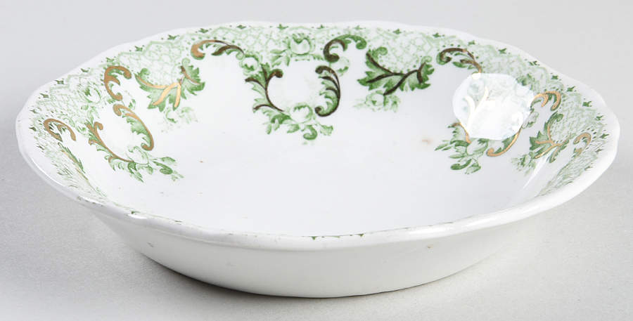 Cloverly Green (Gold Accent, No Trim) Fruit/Dessert (Sauce) Bowl by Johnson Brothers-1
