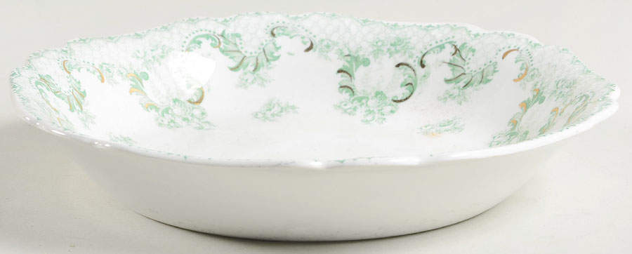 Cloverly Green (Gold Accent, No Trim) Coupe Soup Bowl by Johnson Brothers-1