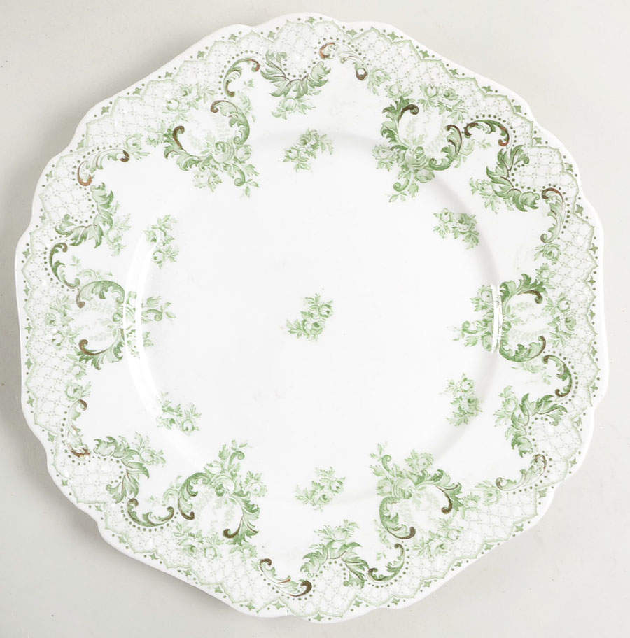 Cloverly Green (Gold Accent, No Trim) Dinner Plate by Johnson Brothers-1