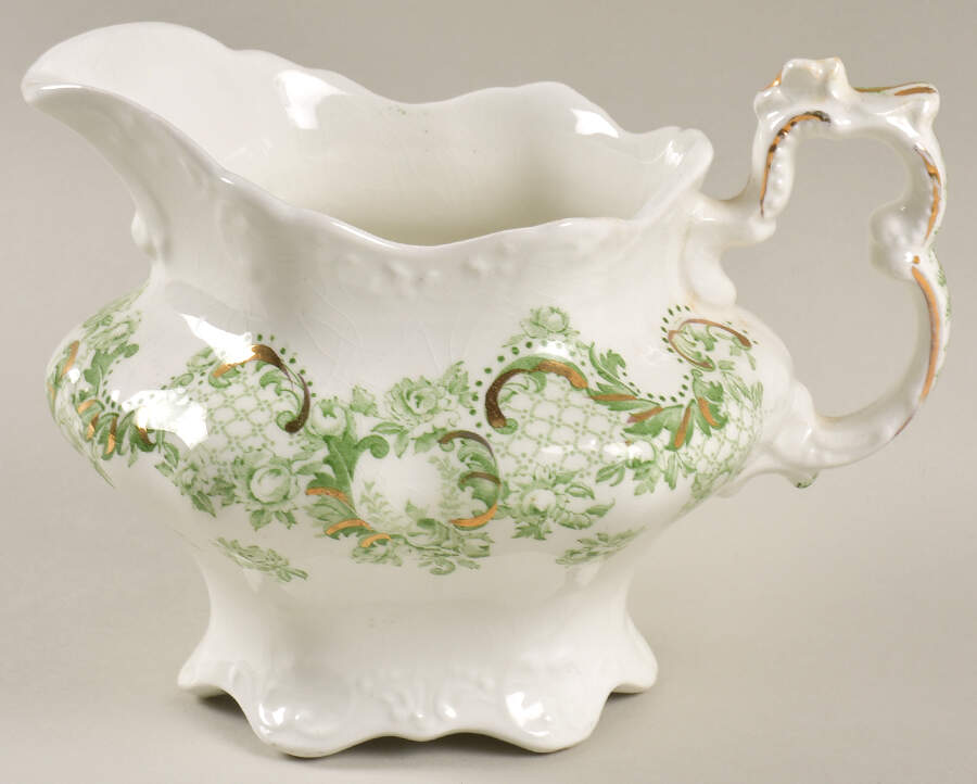 Cloverly Green (Gold Accent, No Trim) Creamer by Johnson Brothers-1