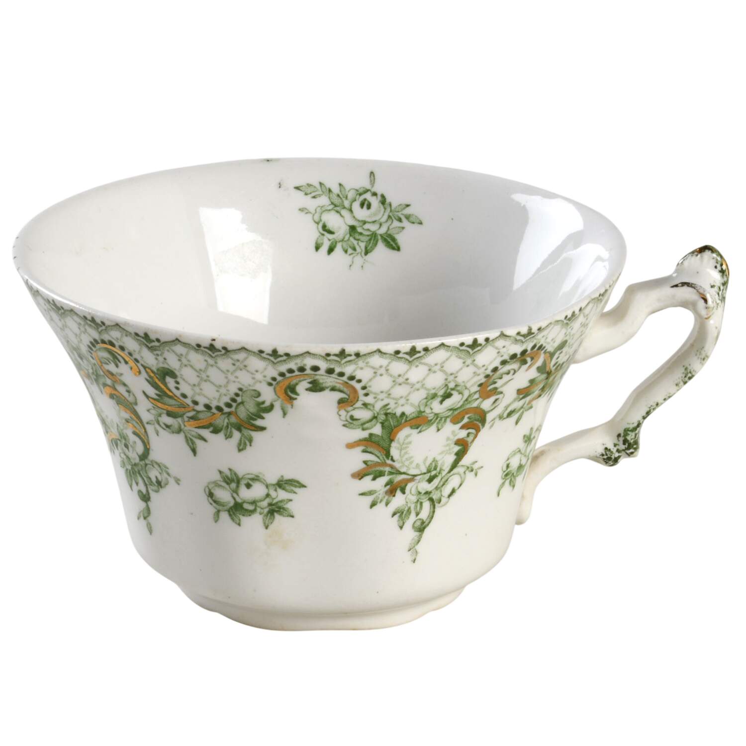 Cloverly Green (Gold Accent, No Trim) Flat Cup by Johnson Brothers-1