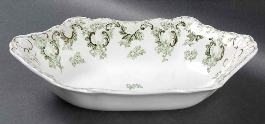 Cloverly Green (Gold Accent, No Trim) 9" Oval Vegetable Bowl by Johnson Brothers-1