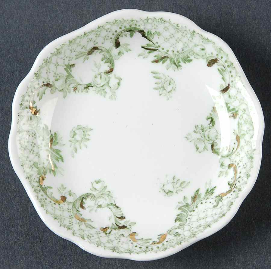 Cloverly Green (Gold Accent, No Trim) Butter Pat by Johnson Brothers-1