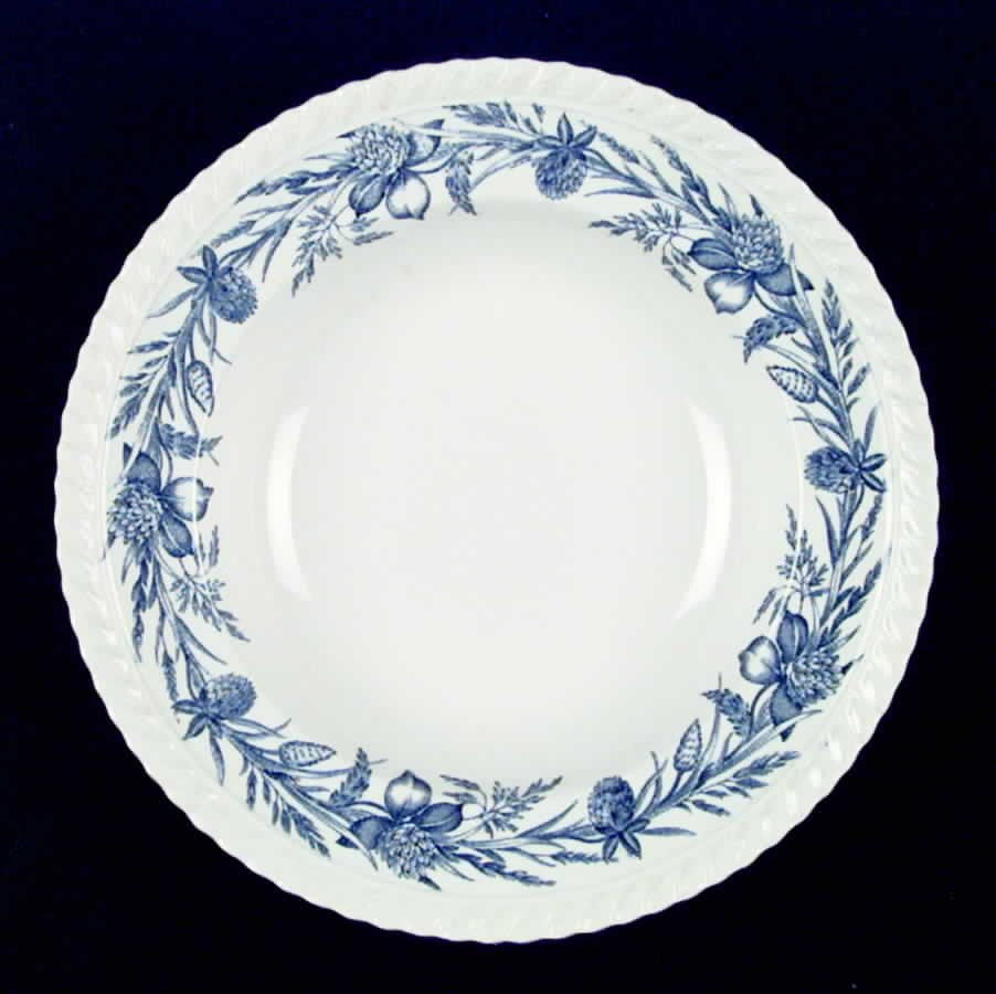 Clover Time Blue Rim Soup Bowl by Johnson Brothers-1