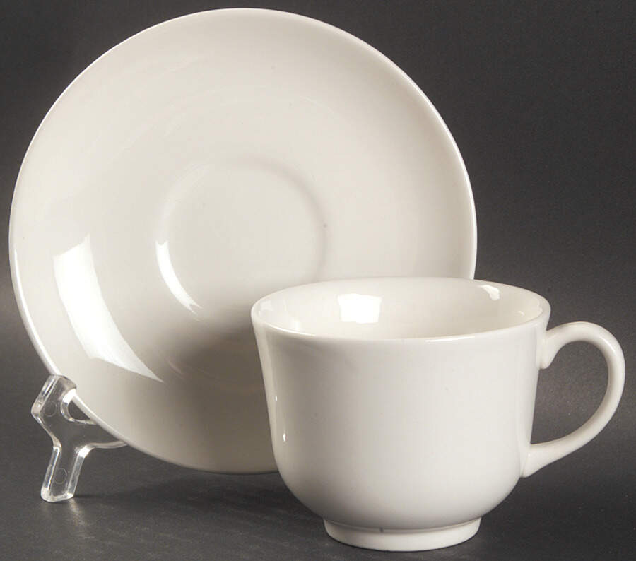 Classic White Flat Cup & Saucer Set by Johnson Brothers-1