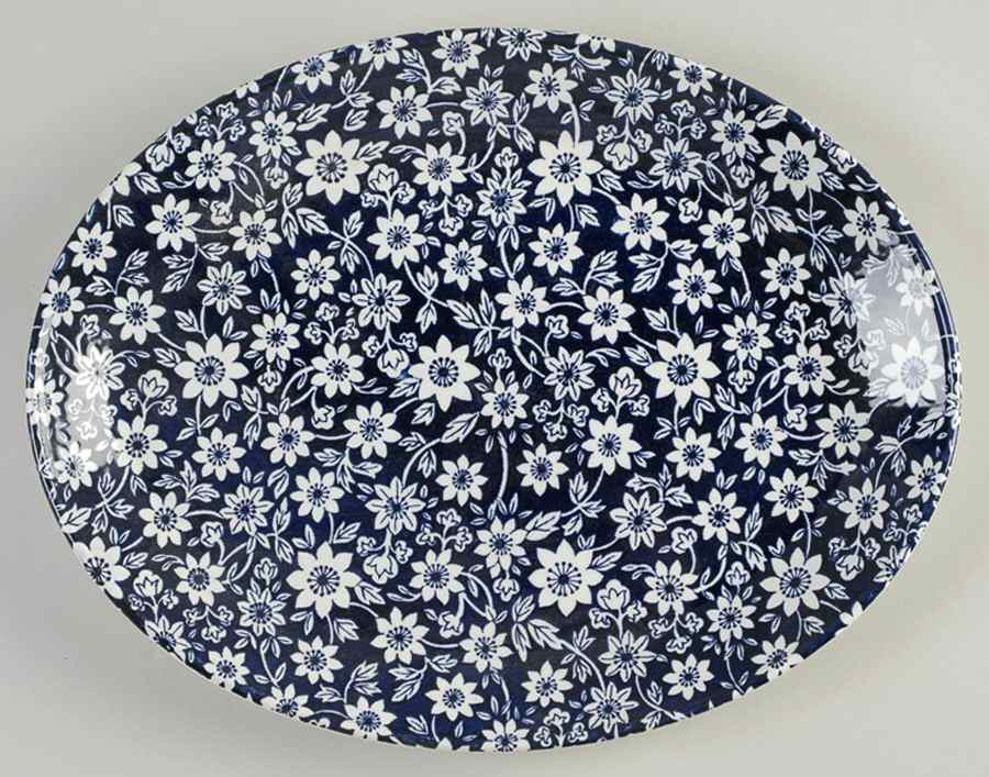 Country Cupboard Blue 12" Oval Serving Platter by Johnson Brothers-1