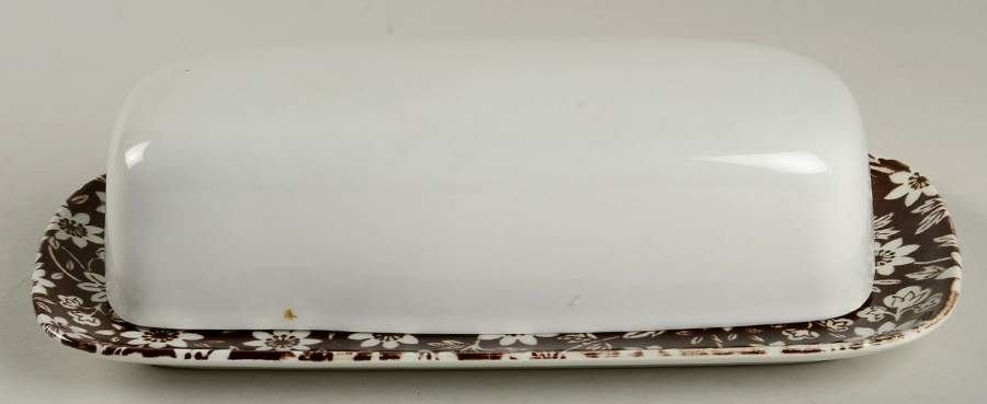 Country Cupboard Brown 1/4 Lb Covered Butter by Johnson Brothers-1