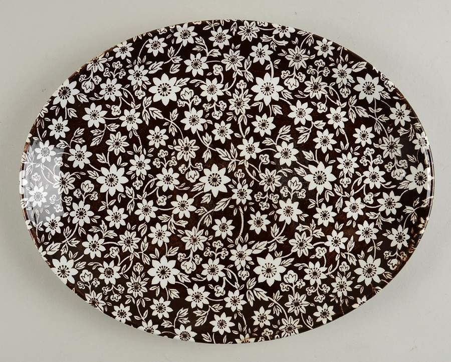 Country Cupboard Brown 12" Oval Serving Platter by Johnson Brothers-1