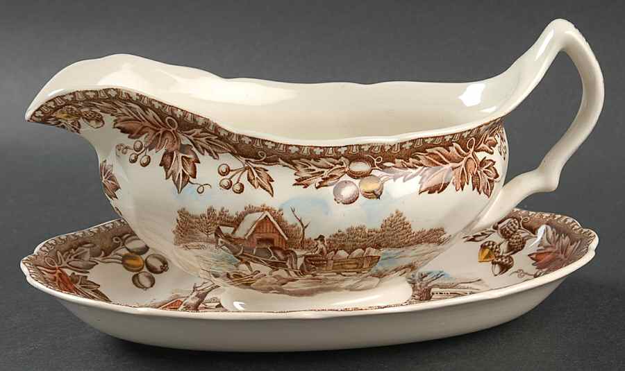 Country Life Gravy Boat & Underplate/Relish by Johnson Brothers-1