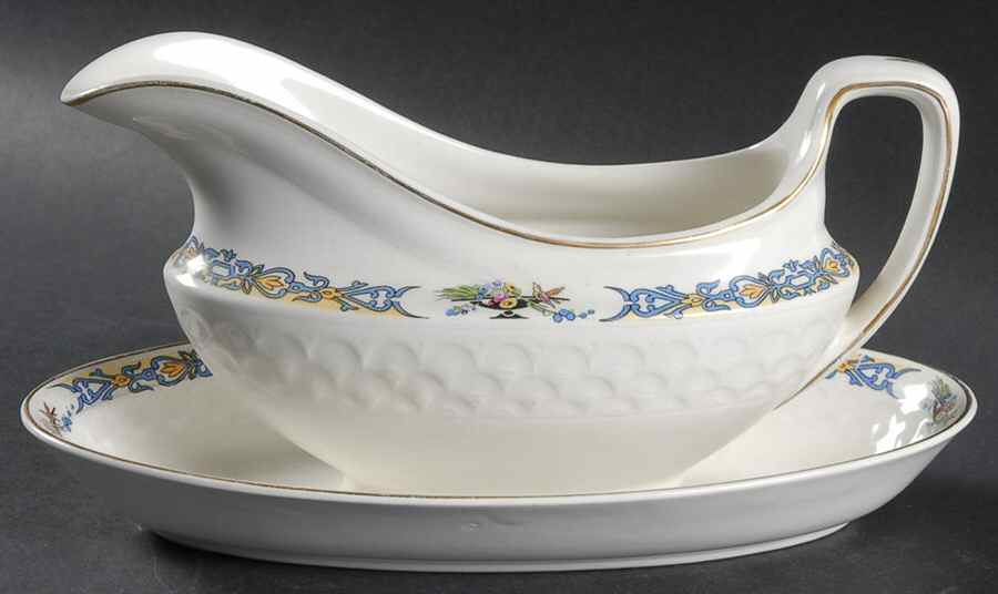Constance Gravy Boat & Underplate/Relish by Johnson Brothers-1