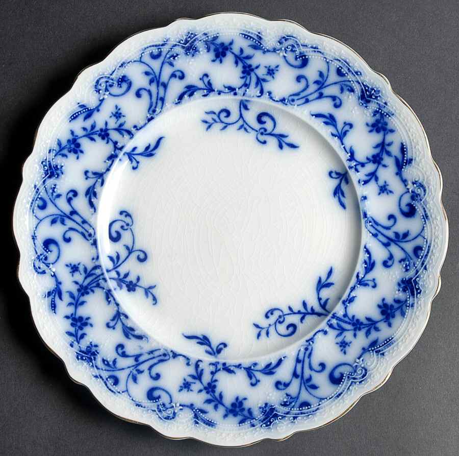 Coral (Flow Blue) Luncheon Plate by Johnson Brothers-1