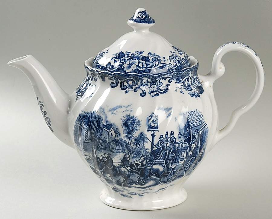 Coaching Scenes Blue Small Teapot & Lid by Johnson Brothers-1