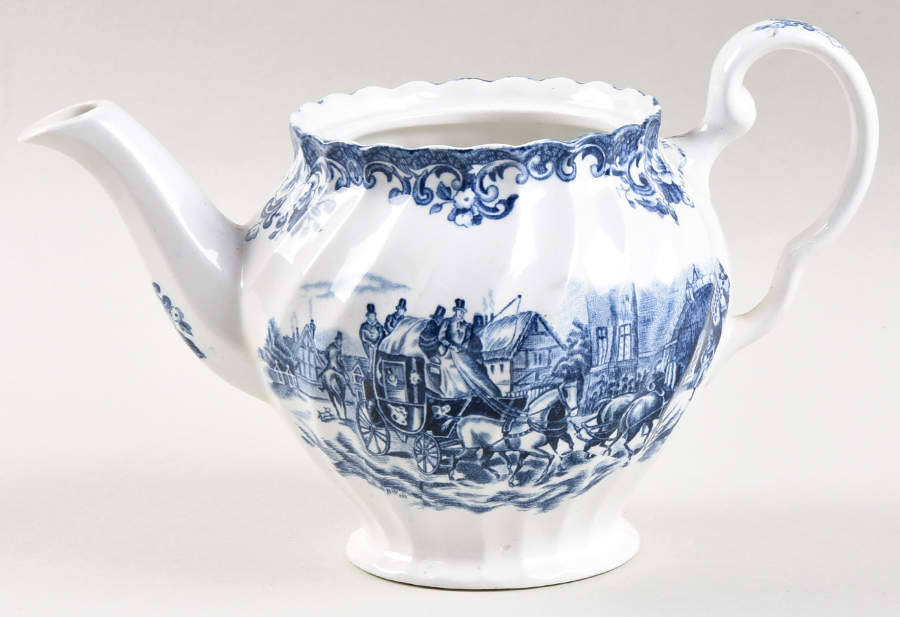 Coaching Scenes Blue Mini Teapot No Lid by Johnson Brothers-1