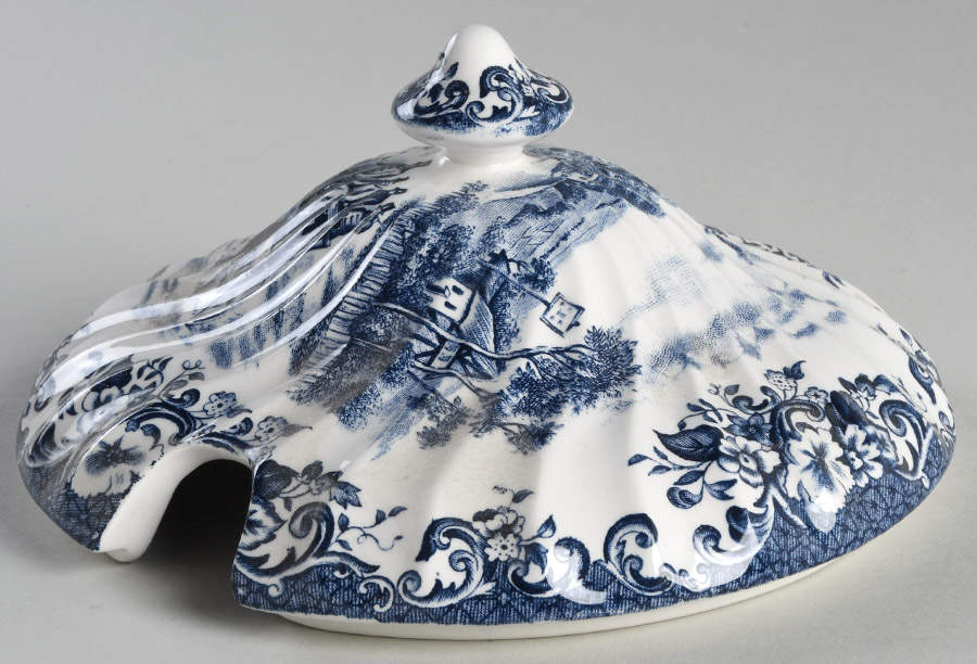 Coaching Scenes Blue Lid for Tureen by Johnson Brothers-1