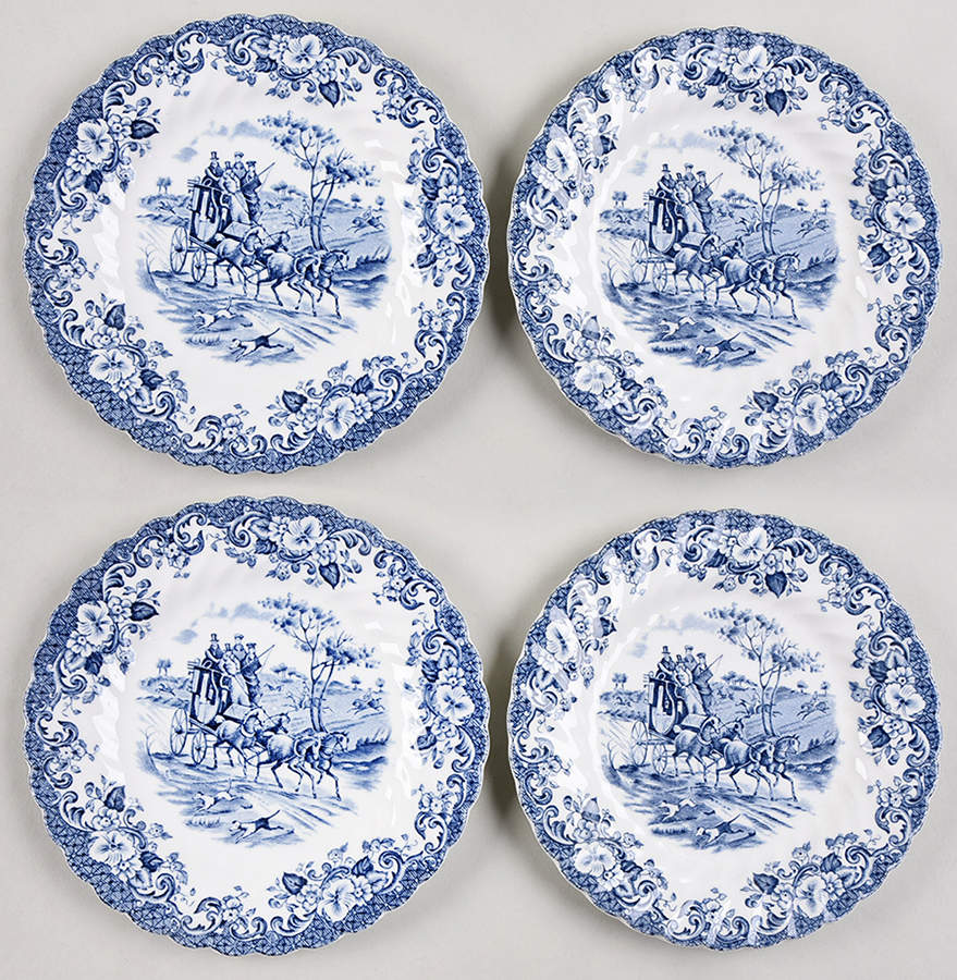 Coaching Scenes Blue Bread & Butter Plate - Set of 4 by Johnson Brothers-1