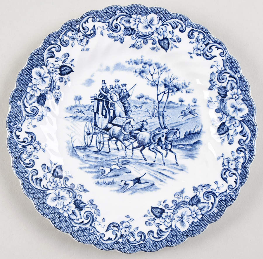 Coaching Scenes Blue Bread & Butter Plate by Johnson Brothers-1