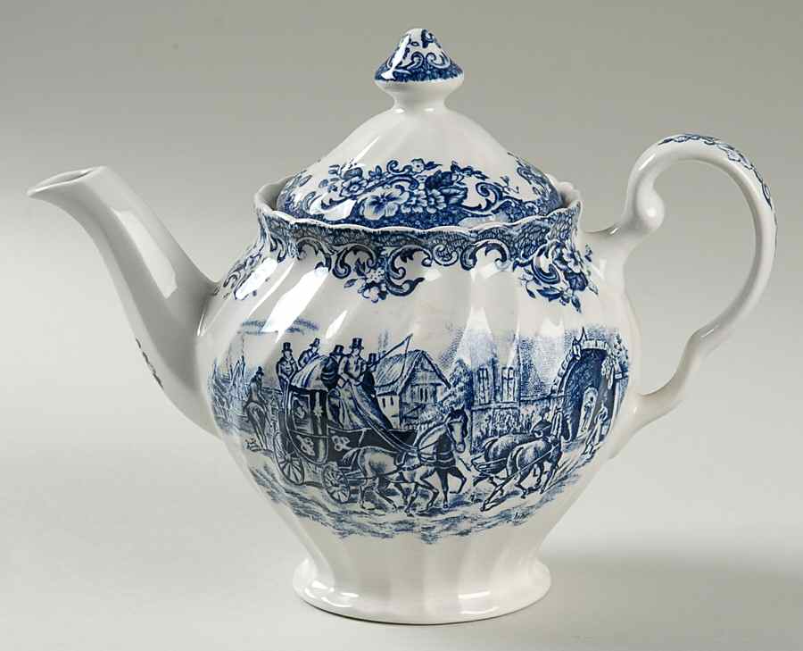 Coaching Scenes Blue Mini Teapot & Lid by Johnson Brothers-1