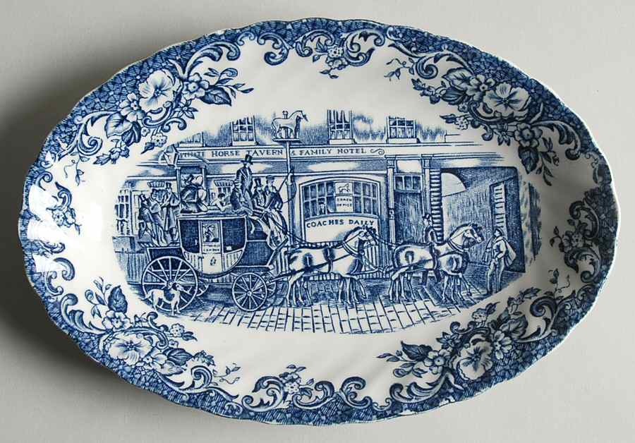 Coaching Scenes Blue Relish/Gravy Underplate by Johnson Brothers-1