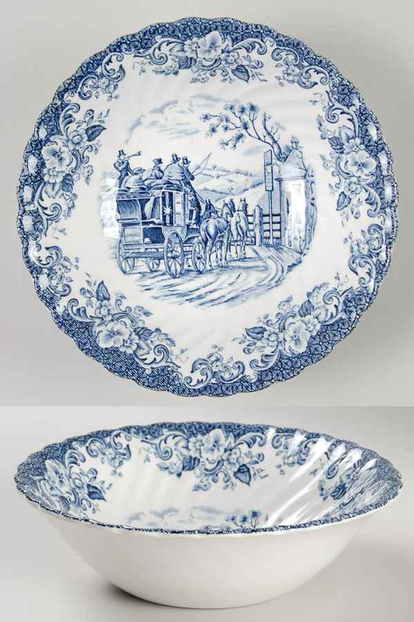 Coaching Scenes Blue Coupe Cereal Bowl by Johnson Brothers-1