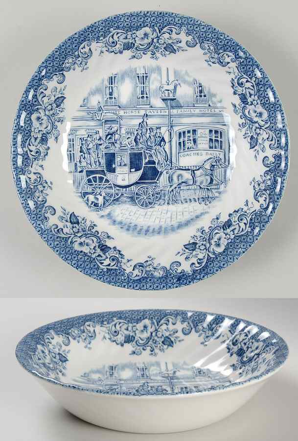Coaching Scenes Blue Coupe Soup Bowl by Johnson Brothers-1