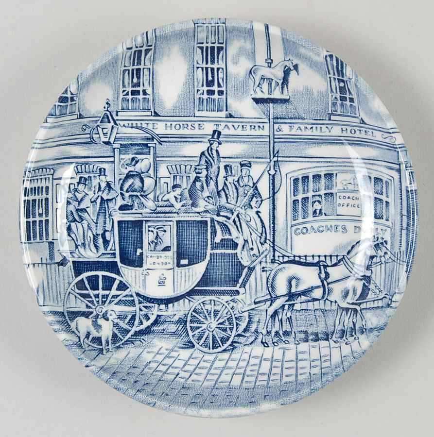 Coaching Scenes Blue Coaster by Johnson Brothers-1