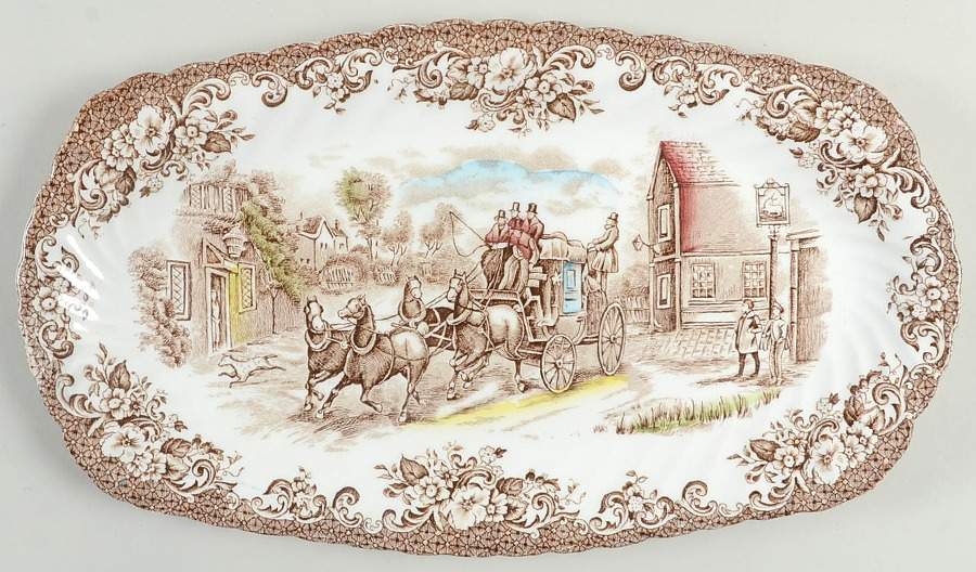 Coaching Scenes Brown Multicolor Large Sandwich Tray by Johnson Brothers-1
