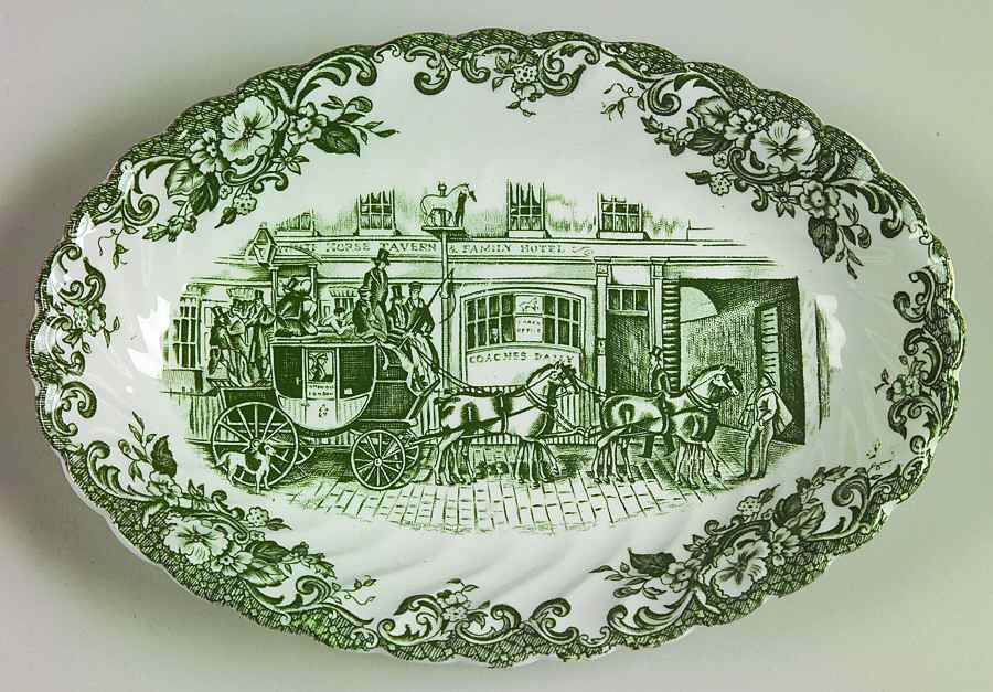 Coaching Scenes Green Relish/Gravy Underplate by Johnson Brothers-1