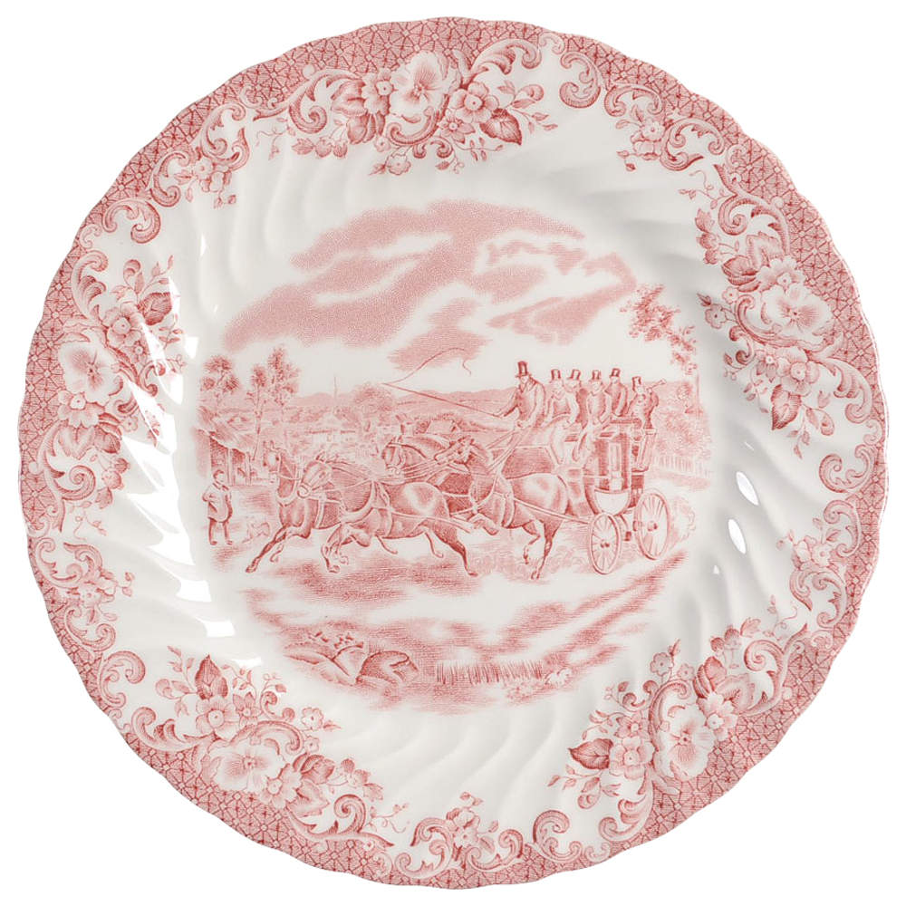 Coaching Scenes Pink Luncheon Plate by Johnson Brothers-1
