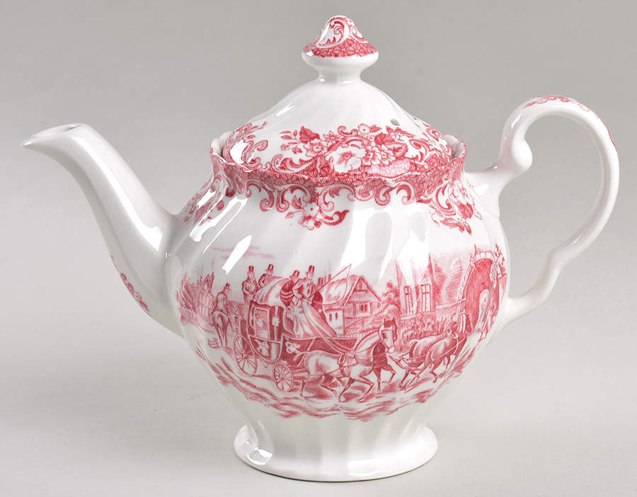 Coaching Scenes Pink Mini Teapot & Lid by Johnson Brothers-1