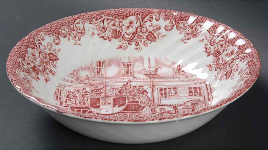 Coaching Scenes Pink Coupe Soup Bowl by Johnson Brothers-1