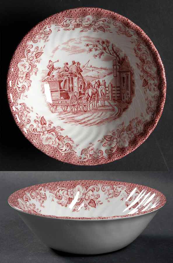 Coaching Scenes Pink Coupe Cereal Bowl by Johnson Brothers-1