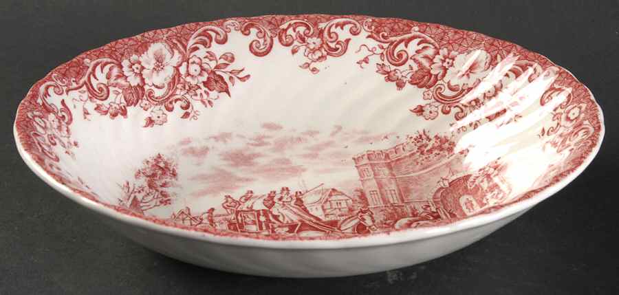 Coaching Scenes Pink 9" Oval Vegetable Bowl by Johnson Brothers-1