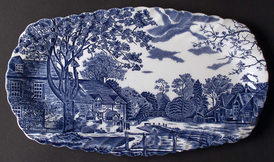 Cotswold Blue Large Sandwich Tray by Johnson Brothers-1