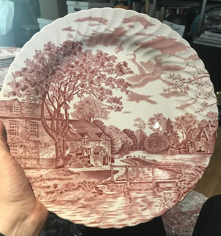 Cotswold Pink 12" Chop Plate (Round Platter) by Johnson Brothers-1