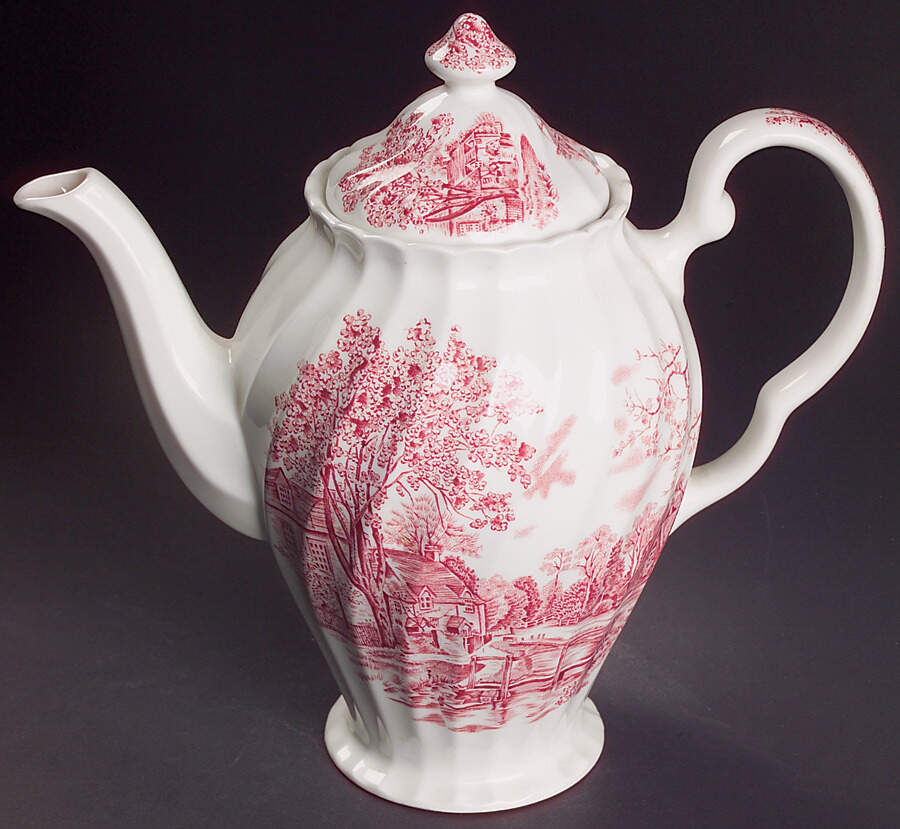 Cotswold Pink Coffee Pot & Lid by Johnson Brothers-1