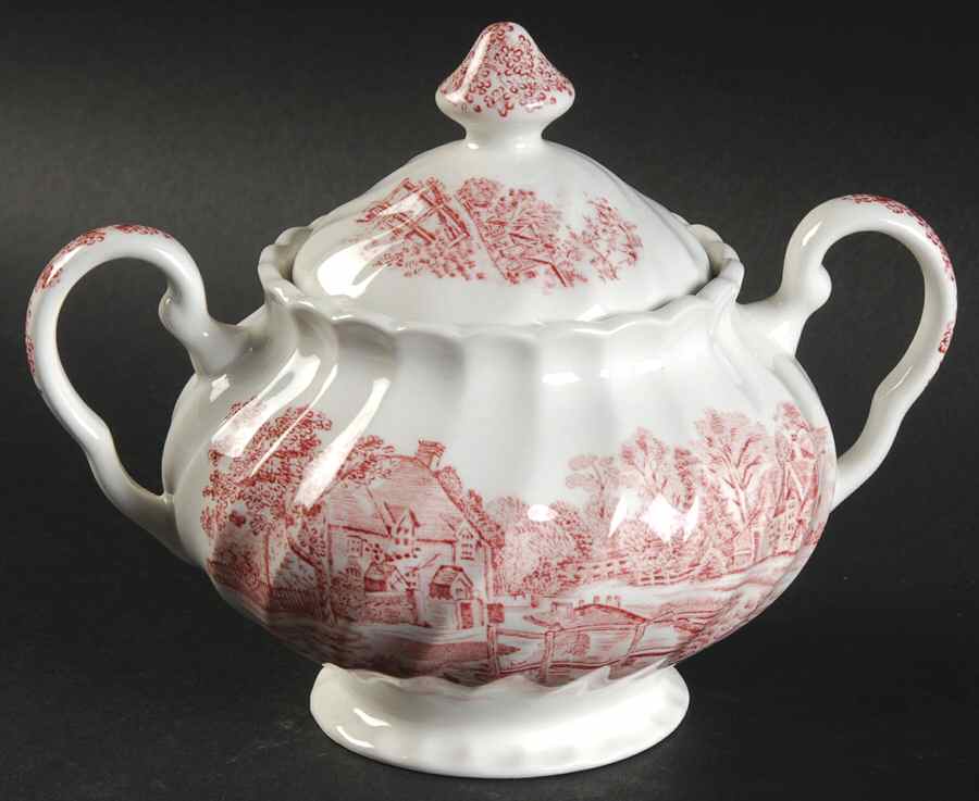 Cotswold Pink Sugar Bowl & Lid by Johnson Brothers-1