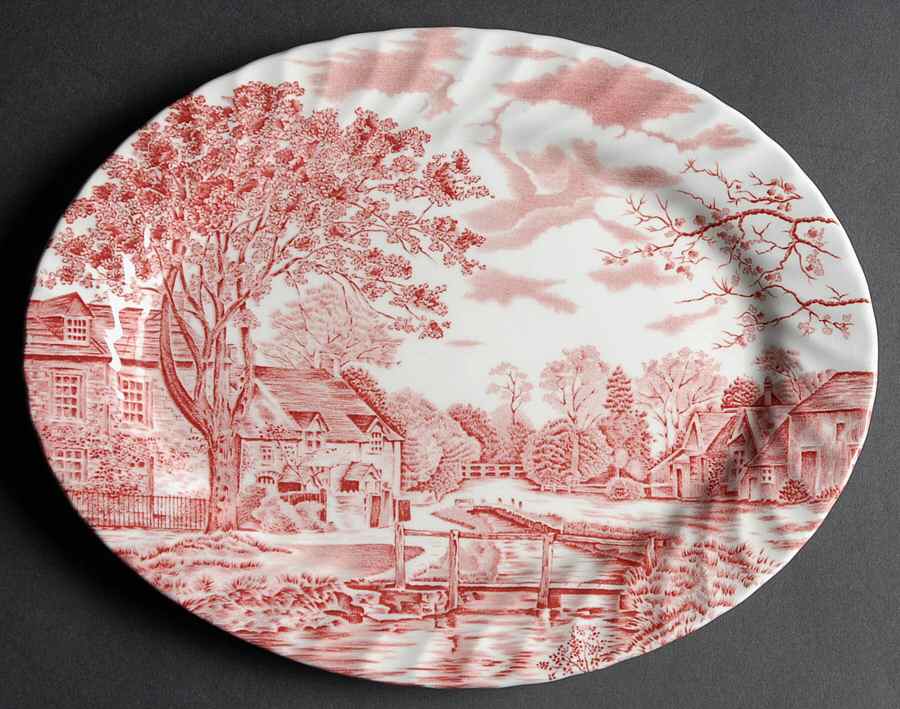 Cotswold Pink 12" Oval Serving Platter by Johnson Brothers-1
