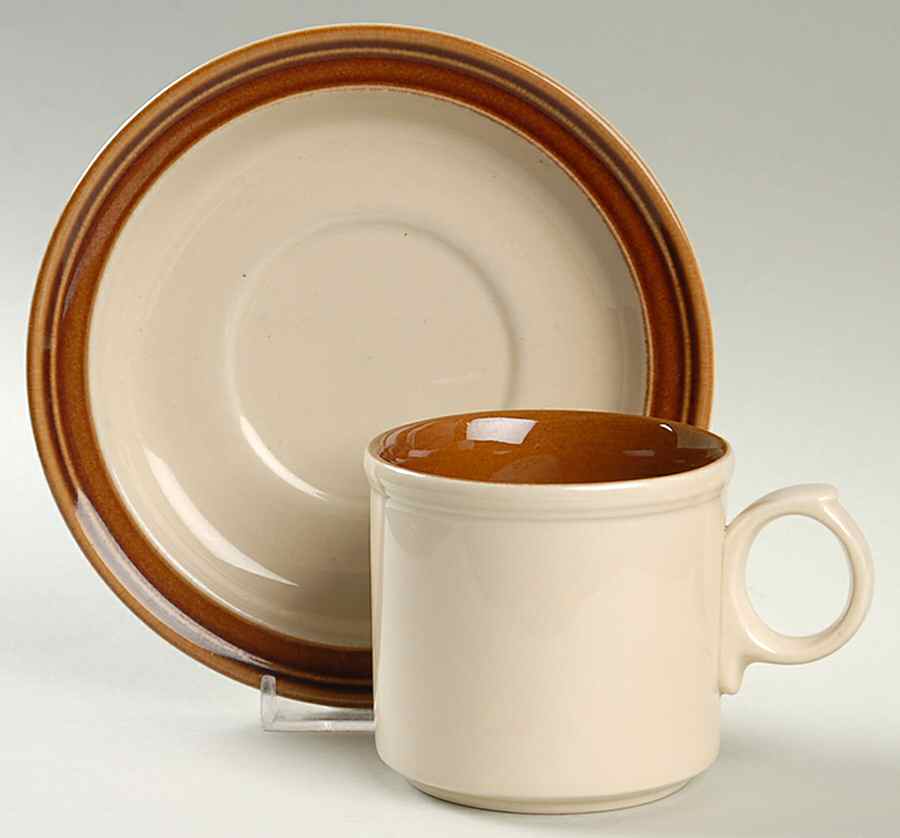 Creme Caramel Flat Cup & Saucer Set by Johnson Brothers-1