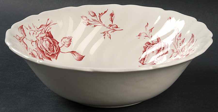 Day In June Burgundy 8" Round Vegetable Bowl by Johnson Brothers-1